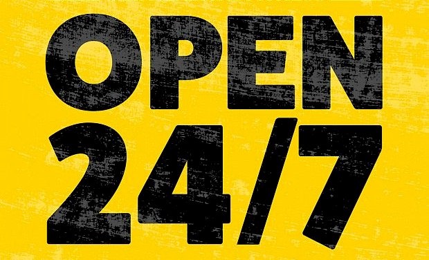 We're Open 24/7