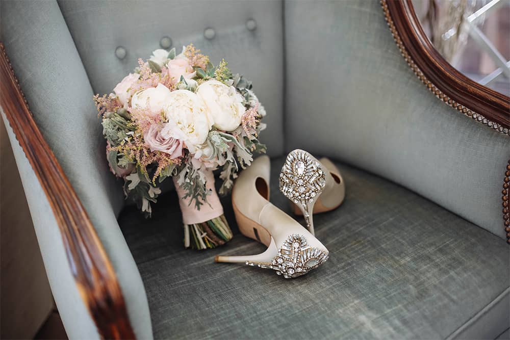 wedding-shoes-and-flowers-purchased-with-wedding-loan