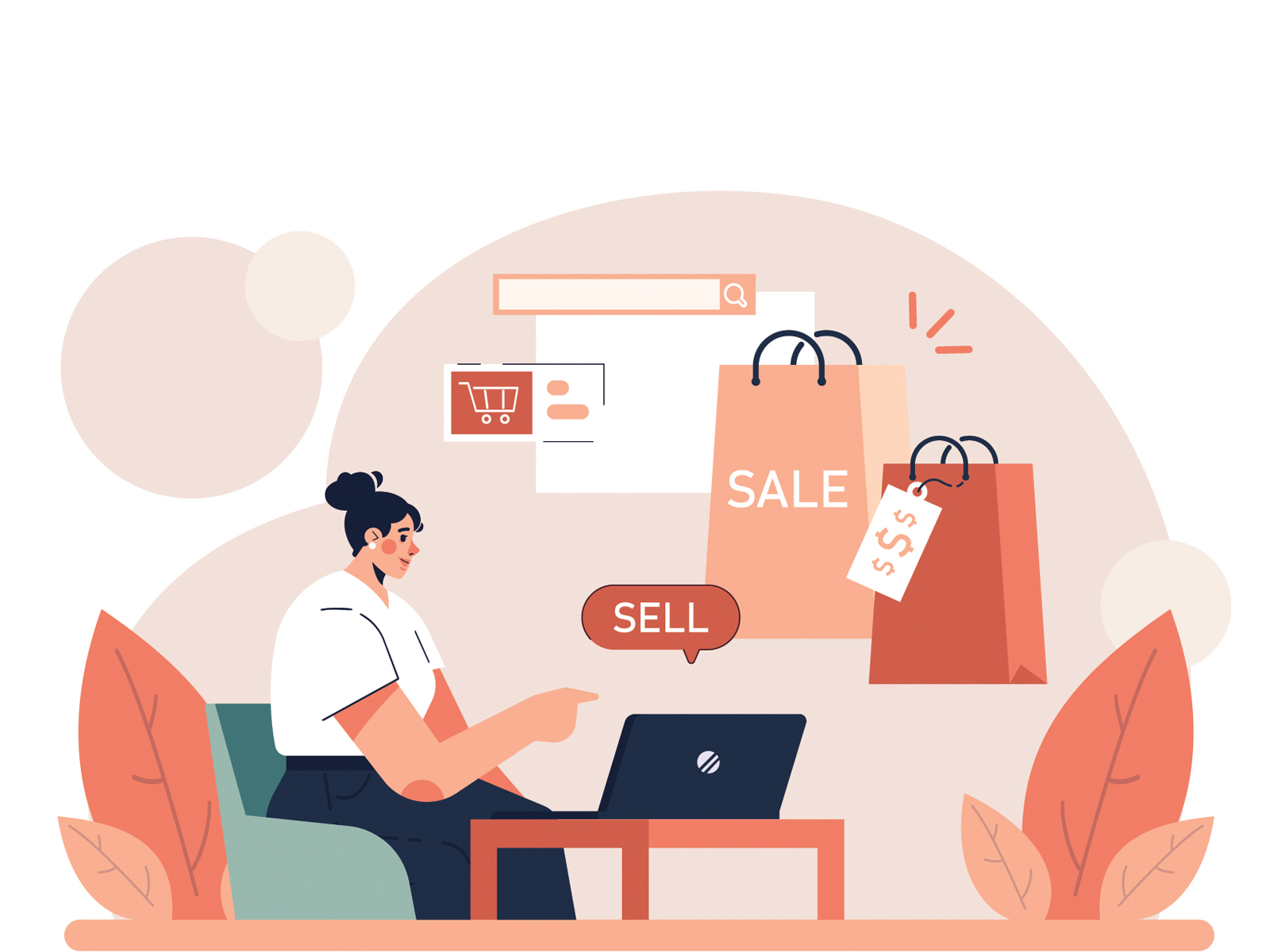 Person shopping online, illustrating how browsing can lead to impulse spending and unplanned purchases.