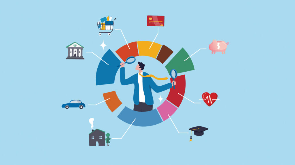Reviewing spending categories to track expenses and improve budgeting habits